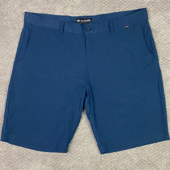 NWOT Travis Mathew Beck Shorts Men's 40 Blue Stretch Golf 1MY726 - Picture 1 of 12